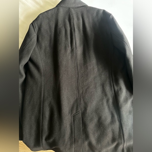 Large Ralph Lauren Black Felt Trench Coat - Picture 9 of 12